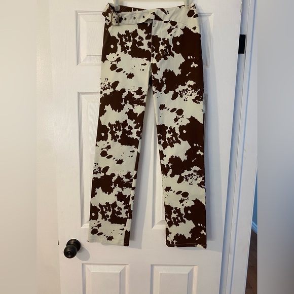 MIAOU Brown Cow Print Lou Trousers - Picture 1 of 2